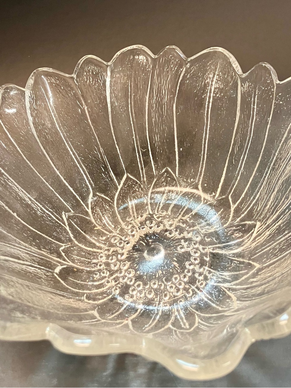 Clear Floral Pressed Glass Decorative Bowl - Home Art